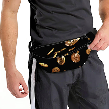 Falling Bitcoin Print Fanny Pack