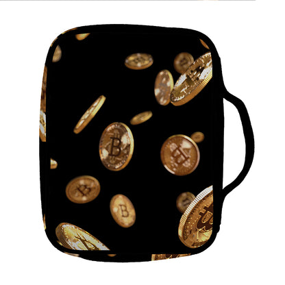 Falling Bitcoin Print Front Pocket Bible Bag
