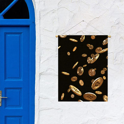 Falling Bitcoin Print Garden Flag