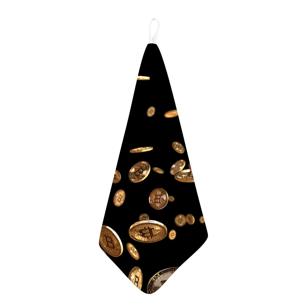 Falling Bitcoin Print Hand Towel