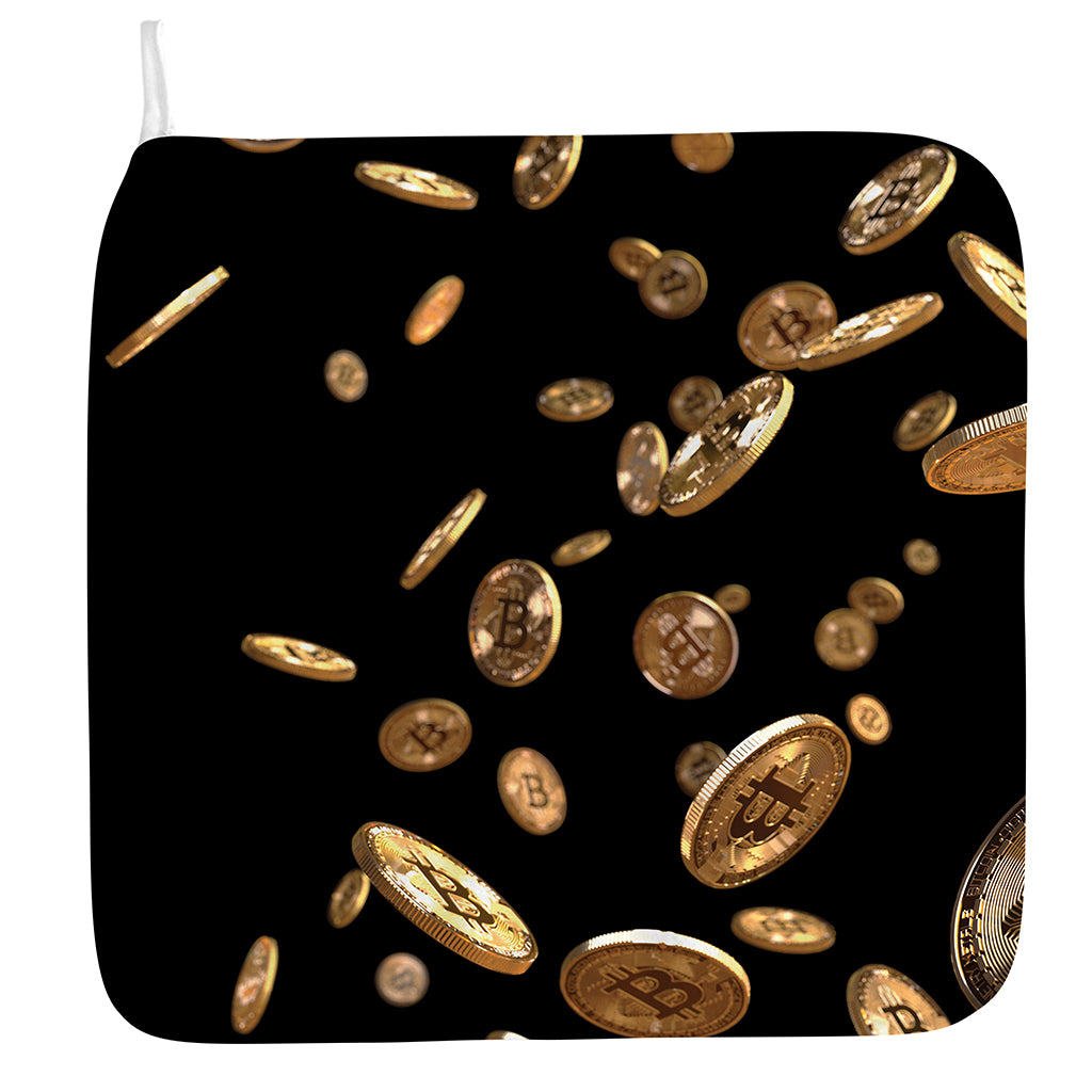 Falling Bitcoin Print Hand Towel
