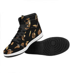 Falling Bitcoin Print High Top Leather Sneakers