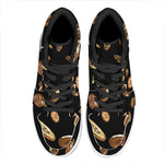 Falling Bitcoin Print High Top Leather Sneakers