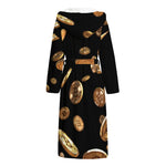 Falling Bitcoin Print Hooded Bathrobe