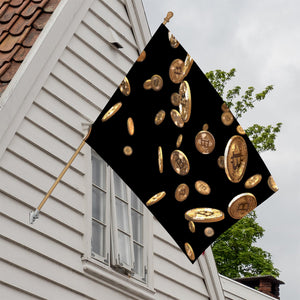 Falling Bitcoin Print House Flag