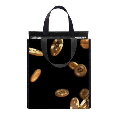Falling Bitcoin Print Insulated Lunch Tote