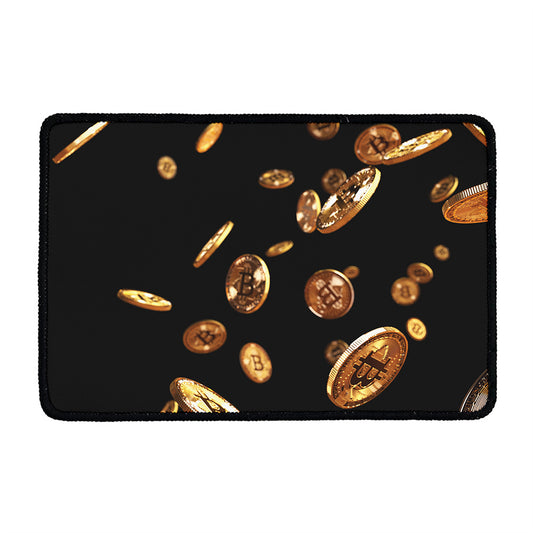 Falling Bitcoin Print Kitchen Mat