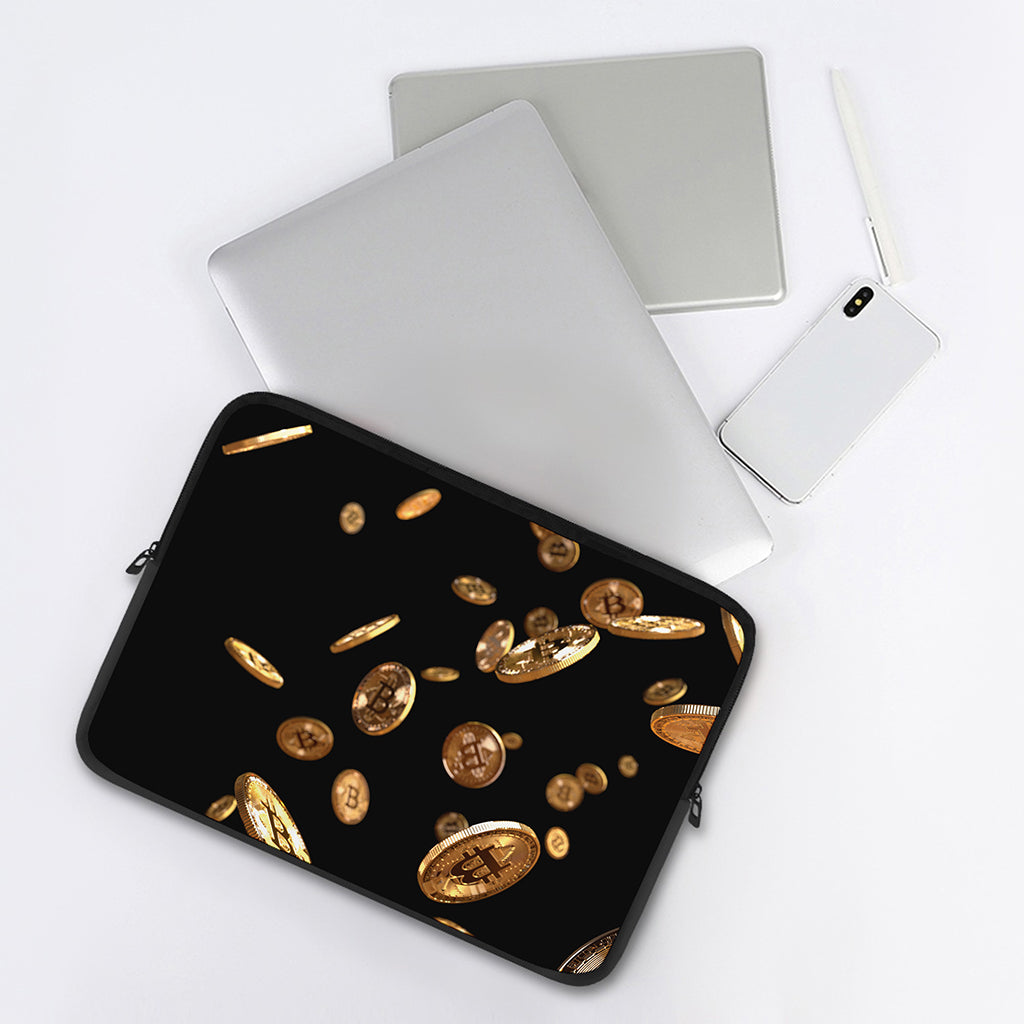 Falling Bitcoin Print Laptop Sleeve