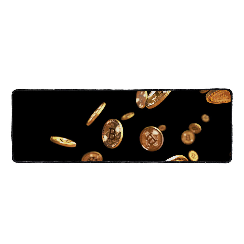 Falling Bitcoin Print Long Kitchen Mat
