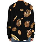 Falling Bitcoin Print Long Sleeve Baseball Jersey