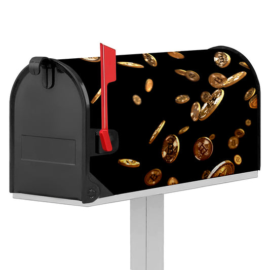Falling Bitcoin Print Mailbox Cover