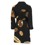 Falling Bitcoin Print Men's Bathrobe
