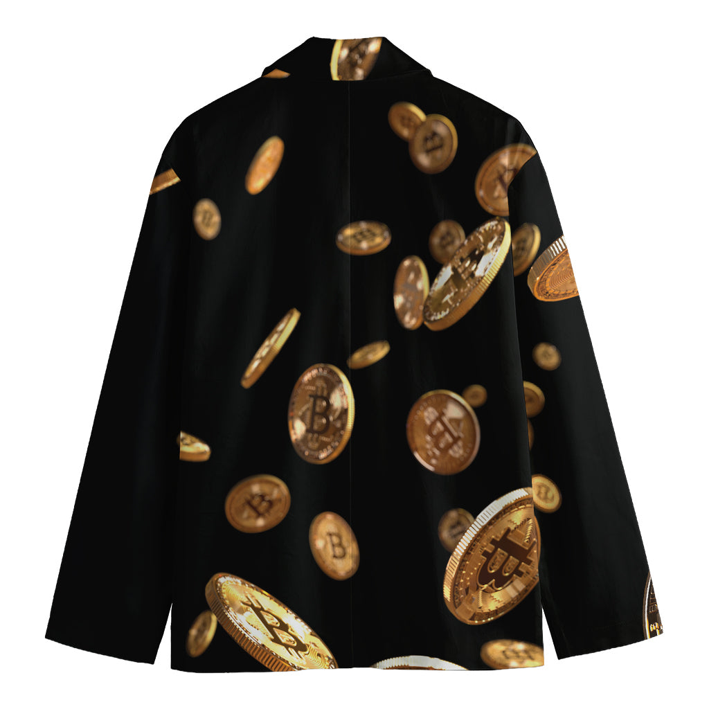 Falling Bitcoin Print Men's Blazer