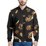 Falling Bitcoin Print Men's Bomber Jacket