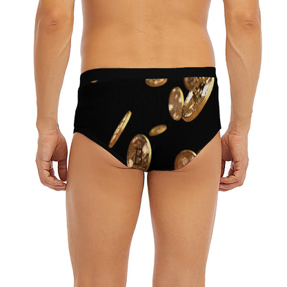 Falling Bitcoin Print Men's Briefs