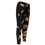 Falling Bitcoin Print Men's Compression Pants