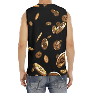 Falling Bitcoin Print Men's Fitness Tank Top