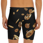 Falling Bitcoin Print Men's Long Boxer Briefs