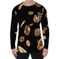 Falling Bitcoin Print Men's Long Sleeve T-Shirt