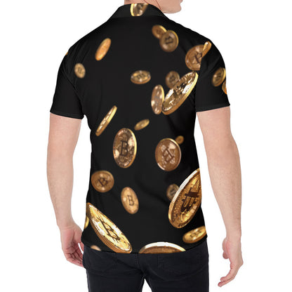 Falling Bitcoin Print Men's Shirt