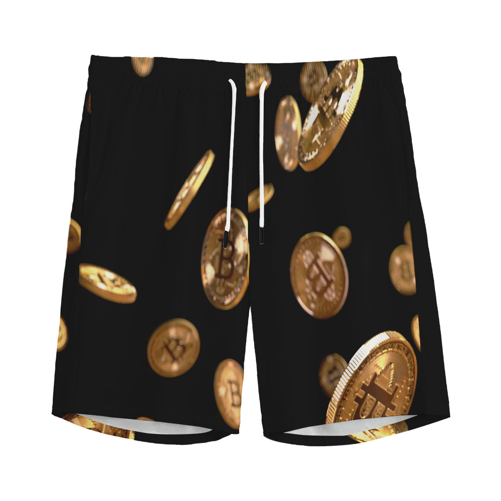 Falling Bitcoin Print Men's Sports Shorts