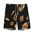 Falling Bitcoin Print Men's Athletic Shorts