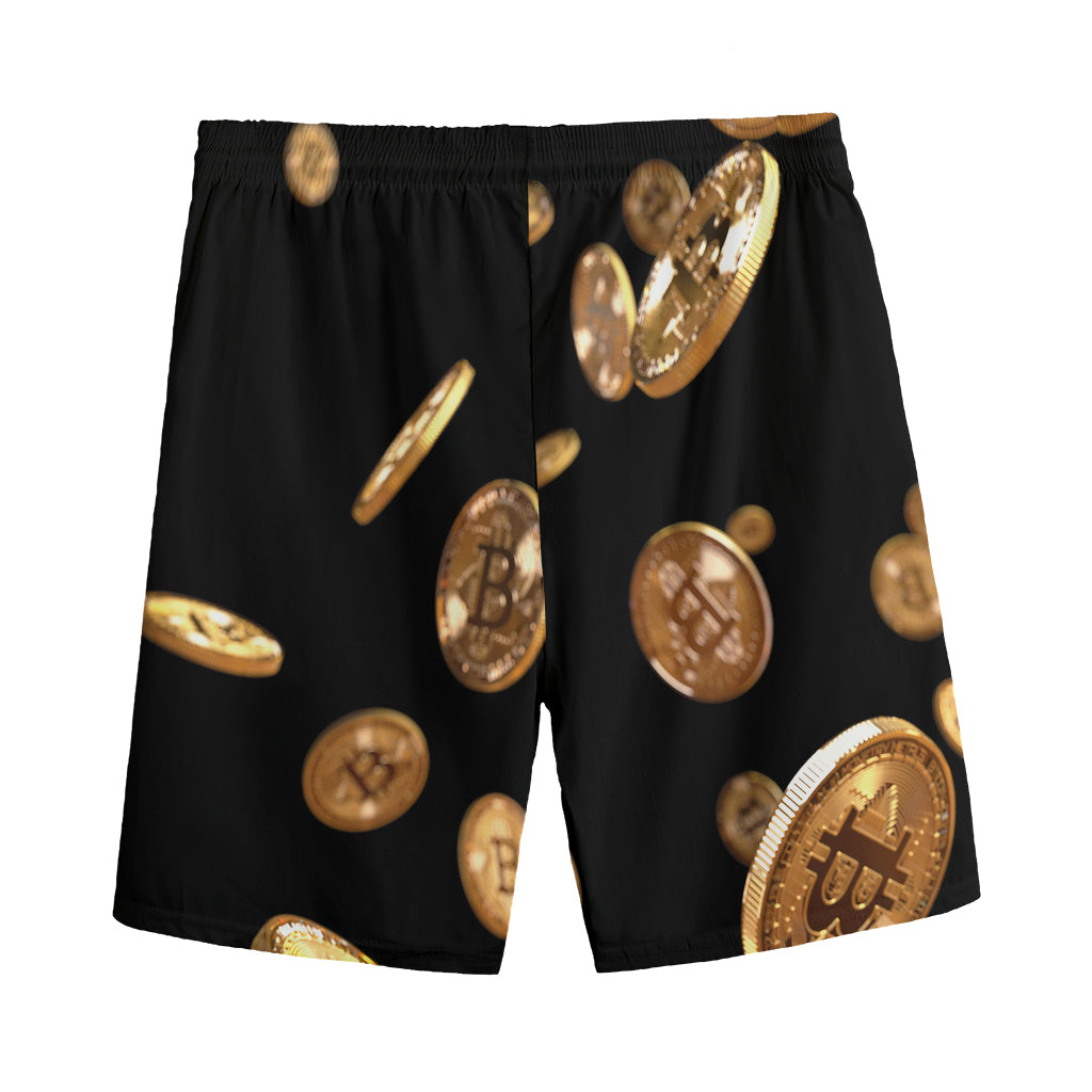 Falling Bitcoin Print Men's Sports Shorts