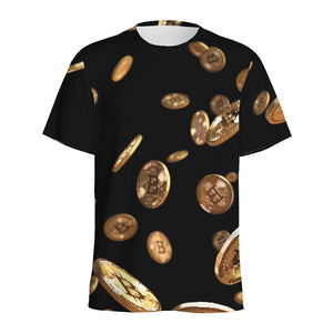 Falling Bitcoin Print Men's Sports T-Shirt