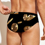 Falling Bitcoin Print Men's Swim Briefs