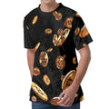 Falling Bitcoin Print Men's Velvet T-Shirt