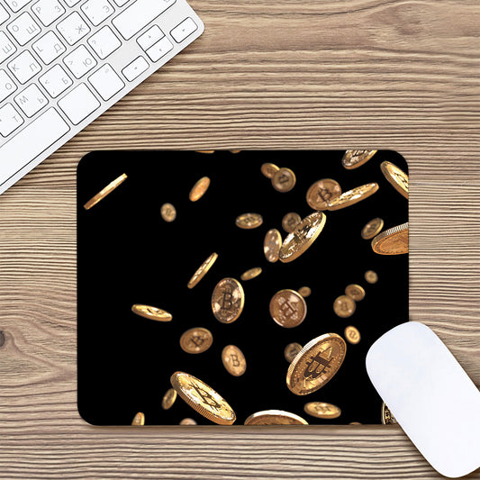 Falling Bitcoin Print Mouse Pad