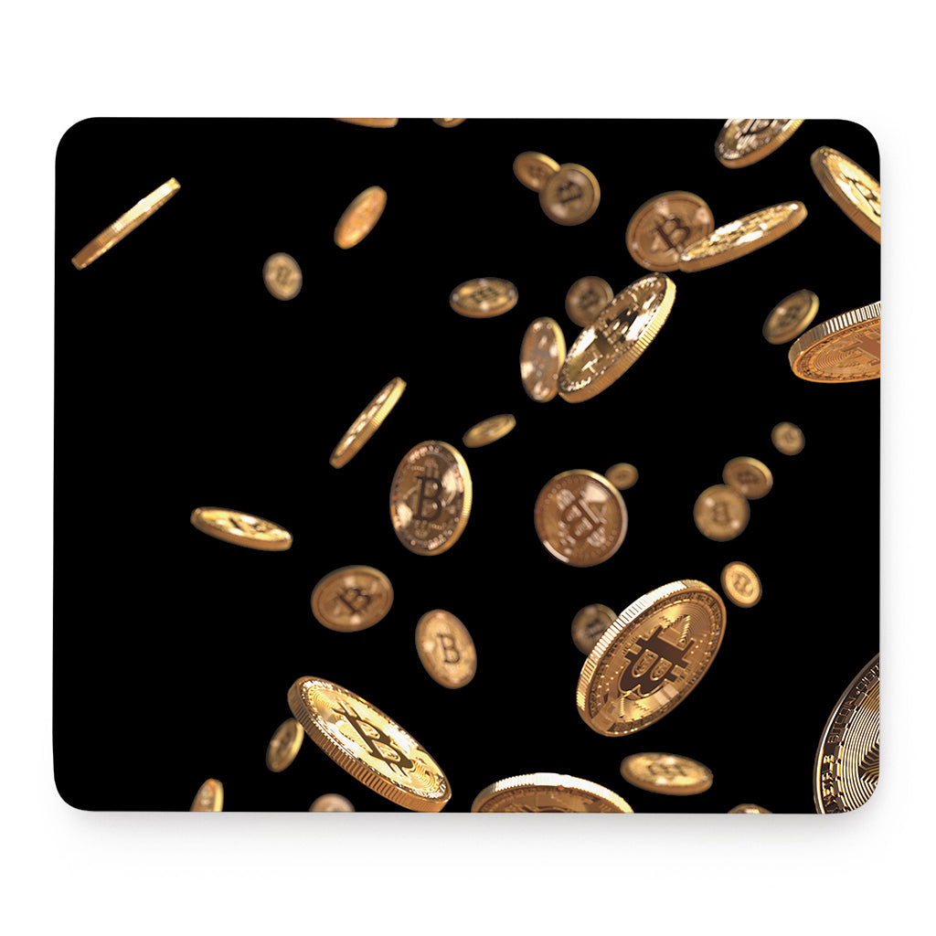 Falling Bitcoin Print Mouse Pad