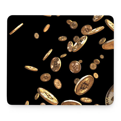 Falling Bitcoin Print Mouse Pad