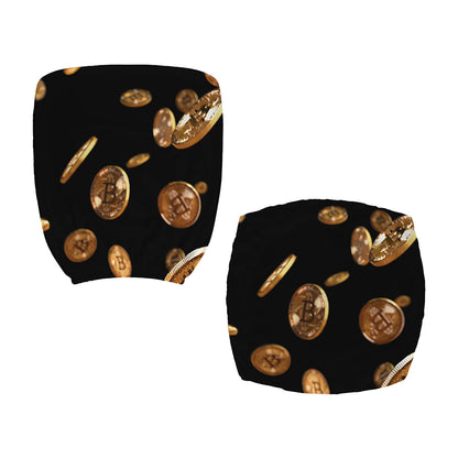 Falling Bitcoin Print Office Chair Cover