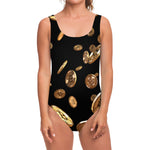 Falling Bitcoin Print One Piece Swimsuit