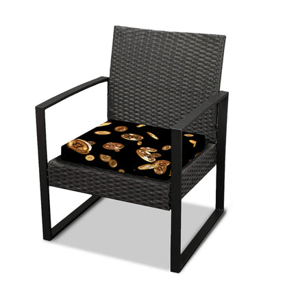 Falling Bitcoin Print Outdoor Seat Cushion Cover