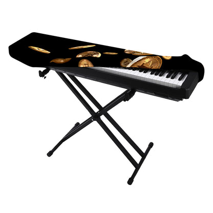 Falling Bitcoin Print Piano Keyboard Cover