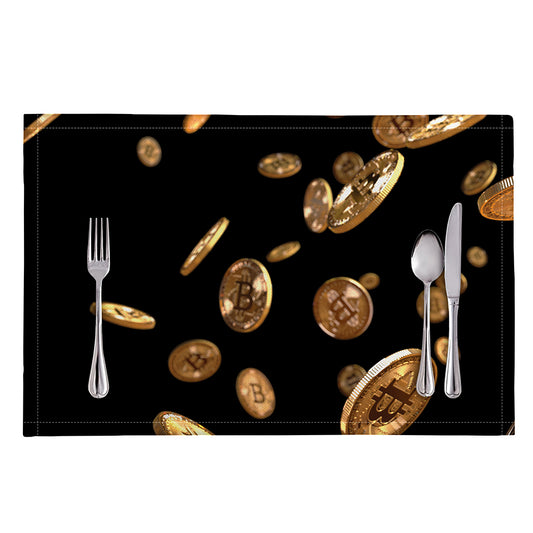 Falling Bitcoin Print Placemat
