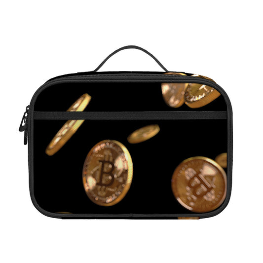 Falling Bitcoin Print Portable Lunch Bag