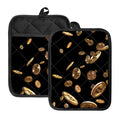 Falling Bitcoin Print Pot Holders With Pocket