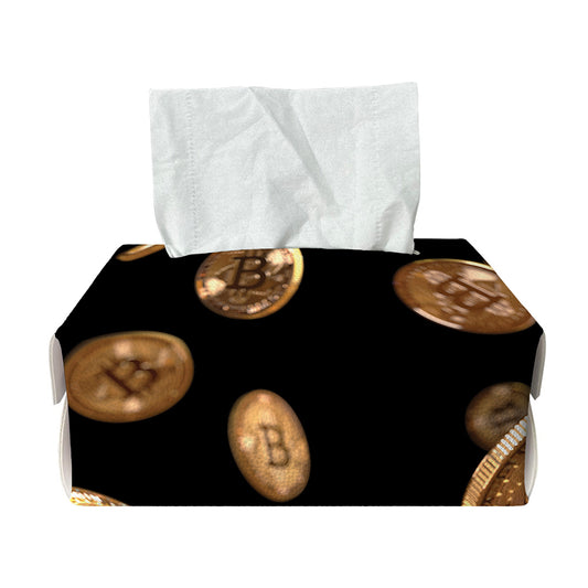 Falling Bitcoin Print Rectangle Tissue Box Cover