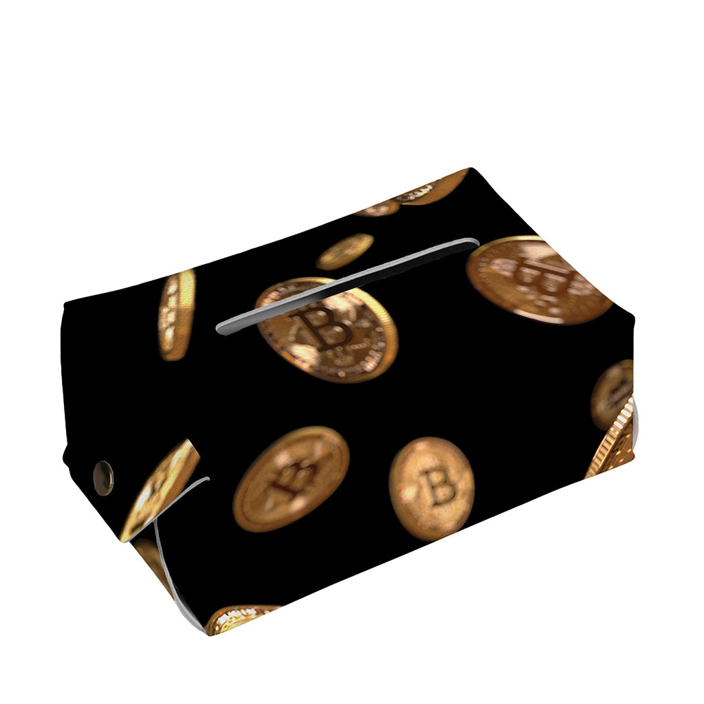 Falling Bitcoin Print Rectangle Tissue Box Cover