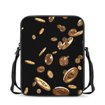 Falling Bitcoin Print Rectangular Crossbody Bag