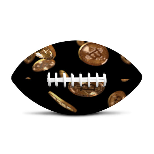 Falling Bitcoin Print Rugby Ball