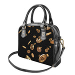 Falling Bitcoin Print Shoulder Handbag