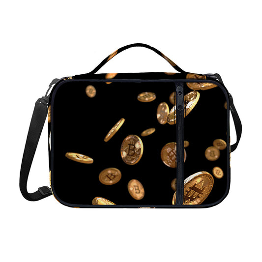Falling Bitcoin Print Shoulder Strap Bible Bag