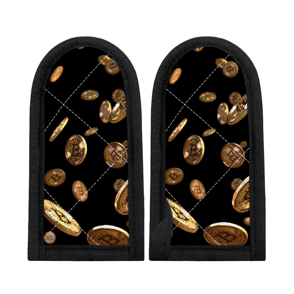 Falling Bitcoin Print Skillet Handle Cover