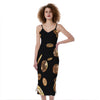 Falling Bitcoin Print Slim Fit Midi Cami Dress