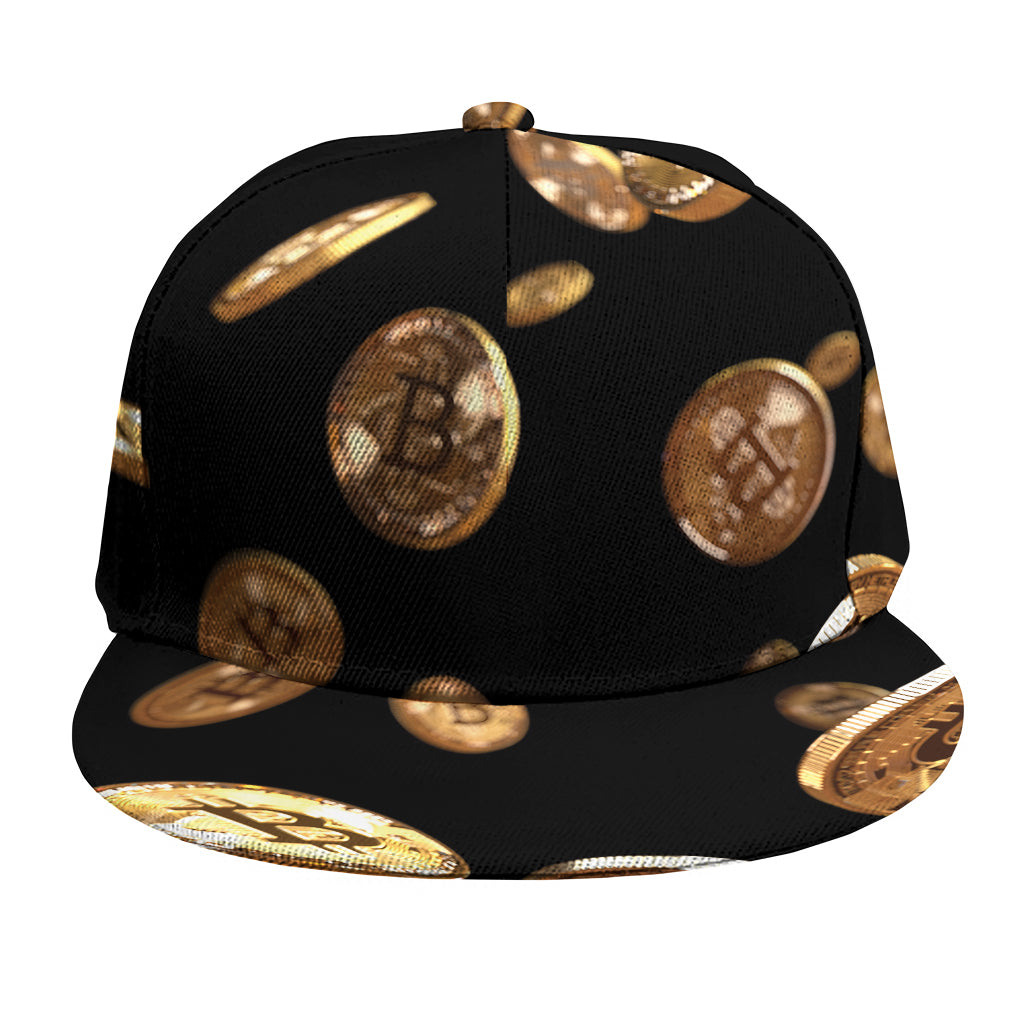 Falling Bitcoin Print Snapback Cap