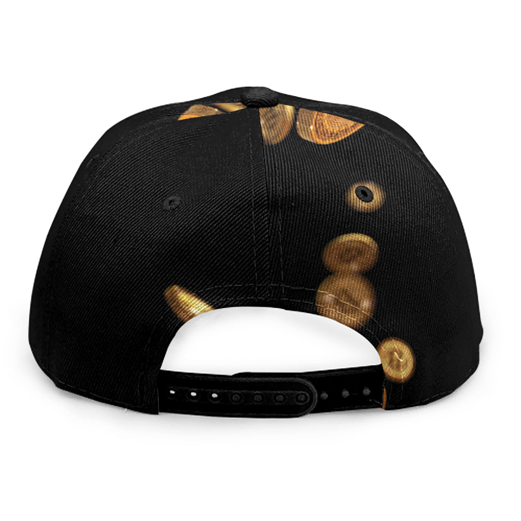 Falling Bitcoin Print Snapback Cap